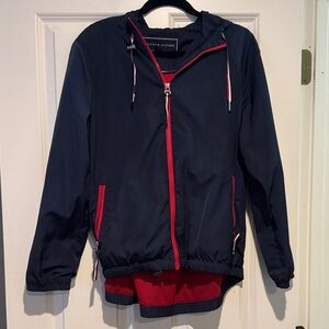 Tommy Hilfiger Navy and Red Rain Jacket